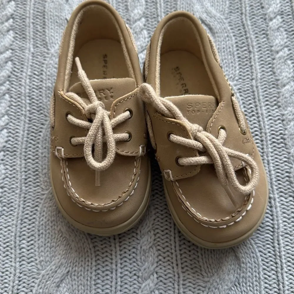 Baby Boy shoes bundle Sperry Beige Boat Shoes size 4 Baby Crib Shoes 6-12 months